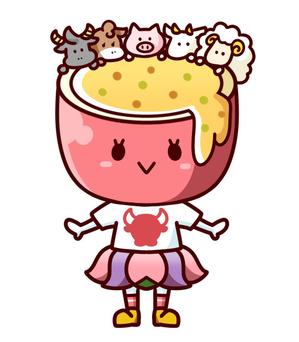 ミウラ (miura03)さんの観光農園「うちなーファーム」のキャラクター「ぱっちゃん」イラストの書き起こしへの提案