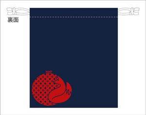 tomo_acu (tomo_acu)さんの狐をモチーフとした、お面を入れるための巾着袋のデザインへの提案