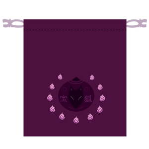 つぶ*りん (tsubu-rin)さんの狐をモチーフとした、お面を入れるための巾着袋のデザインへの提案