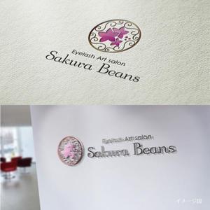 coco design (tomotin)さんのまつげエクステサロン【Sakura Beans　～サクラビーンズ～】のロゴへの提案