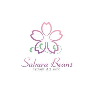 perles de verre (perles_de_verre)さんのまつげエクステサロン【Sakura Beans　～サクラビーンズ～】のロゴへの提案