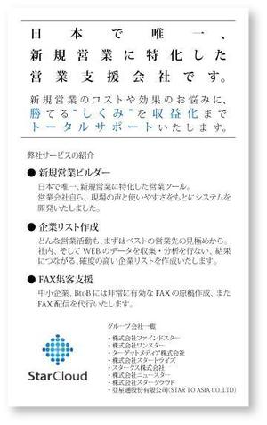 kozin (kozin)さんの営業支援システム販売会社の名刺裏面のデザインへの提案