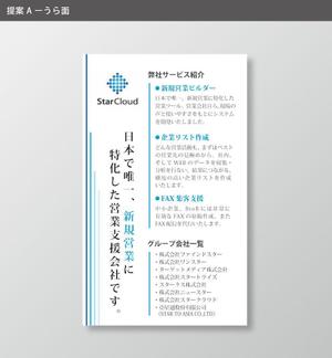 ハナトラ (hanatora)さんの営業支援システム販売会社の名刺裏面のデザインへの提案