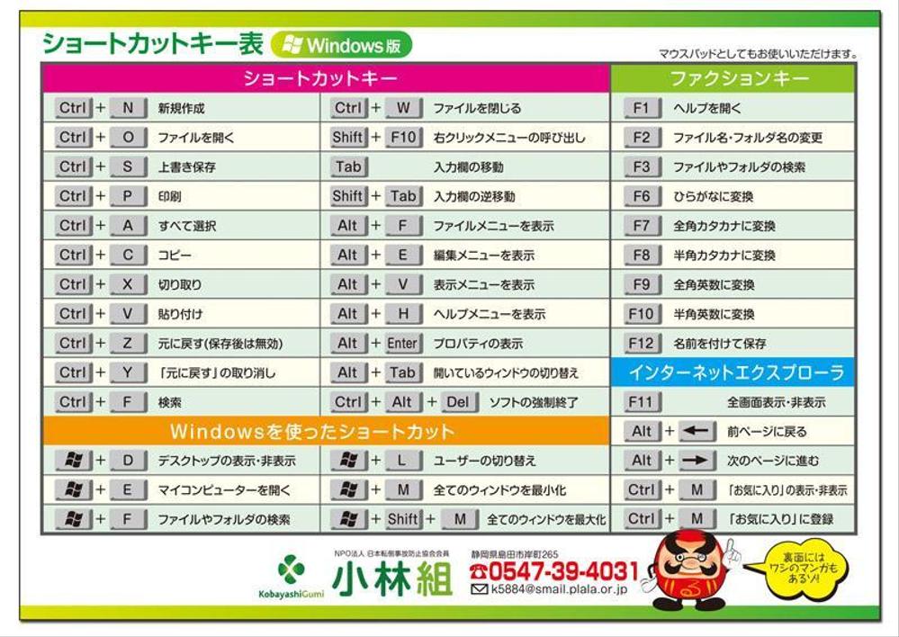 ★　業務案内‘下じき’のデザイン