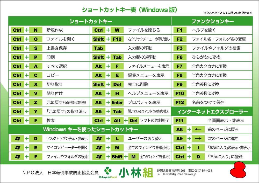 ★　業務案内‘下じき’のデザイン