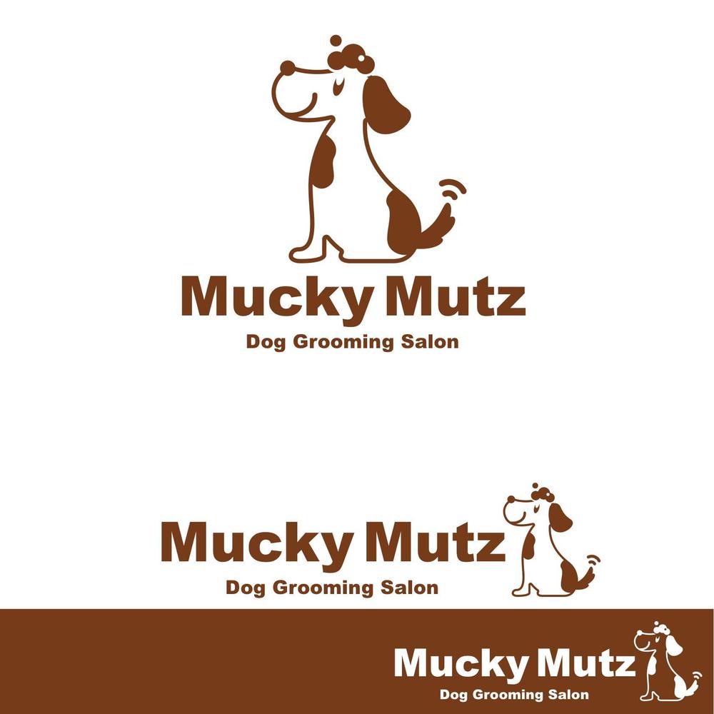 ドッグ　トリミングサロン　『Mucky Mutz Dog Grooming』の　ロゴ