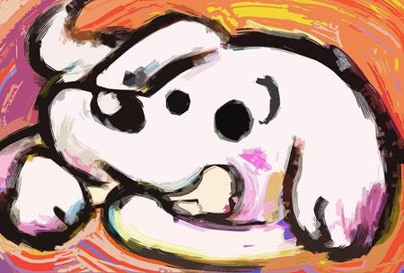 hiromiz (hirotomiz)さんのポップアート風、骨にかぶりつく白い犬への提案