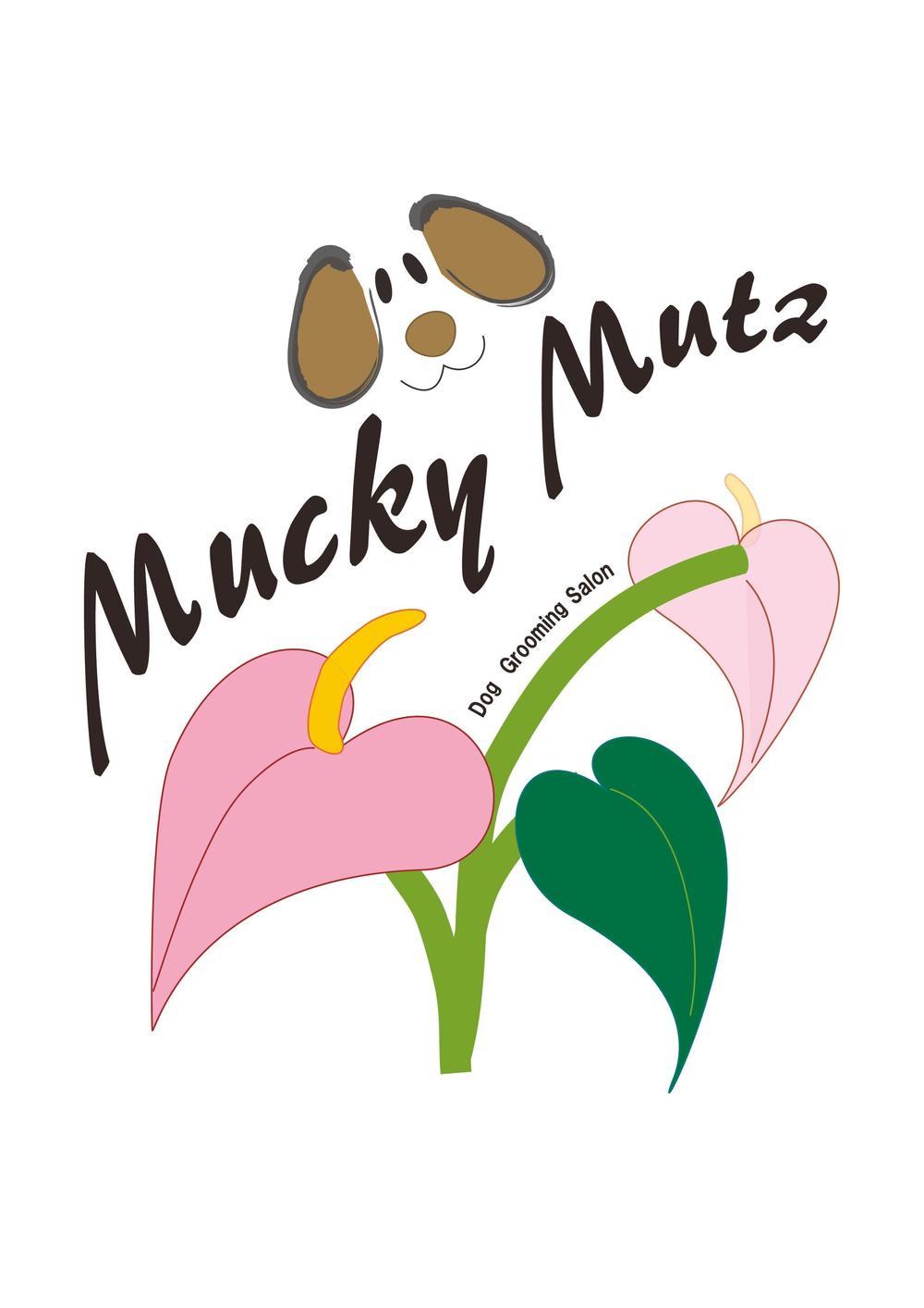 ドッグ　トリミングサロン　『Mucky Mutz Dog Grooming』の　ロゴ