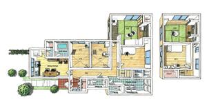 ki-mi  (ki2116)さんの建物間取り図原図から、手書き風に立体イラスト化への提案