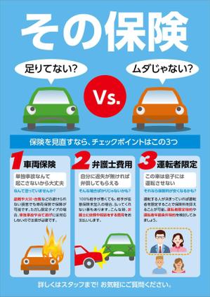 さんのガソリンスタンド店内に設置する自動車保険POP作成への提案