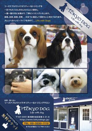 P-72 (peasuke)さんのトリミングサロン（犬の美容室）の新規集客チラシA４両面への提案