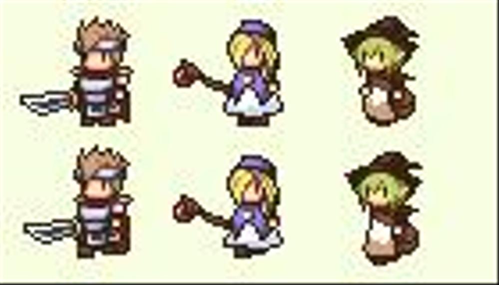 ファンタジーRPGのドット絵キャラクター３人のデザインと画像作成