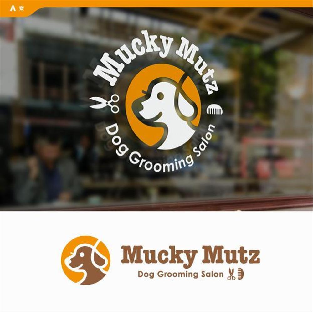 ドッグ　トリミングサロン　『Mucky Mutz Dog Grooming』の　ロゴ