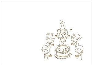 すいかずら (honeybeans)さんの誕生日や記念日用ケーキ箱の手書き線画イラストへの提案