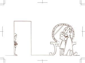 isemaki (iseise)さんの誕生日や記念日用ケーキ箱の手書き線画イラストへの提案