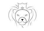 a (ryo_md)さんの王冠を被ったライオンの顔のキャラクターデザインへの提案