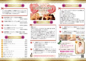 佐藤朋子 ()さんのエステサロン「LaBeauteみずほ台店」のメニュー表への提案