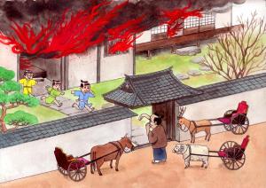 um120172-2646さんの仏教のお話「三車火宅の喩え」のイラストへの提案
