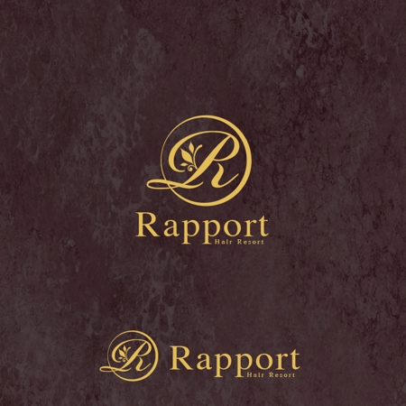 Riku5555 (RIKU5555)さんの美容室「Rapport　Ｈair　Ｒesort」（ラポール　ヘア　リゾート）のロゴへの提案