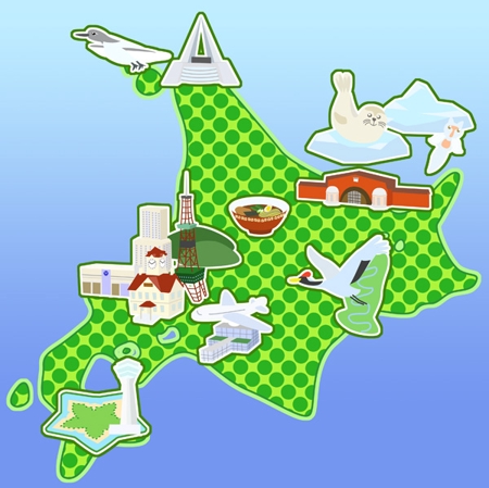 Hirohiroさんの事例 実績 提案 北海道の地図をモチーフにした可愛いイラスト 札幌在住のイラストレ クラウドソーシング ランサーズ