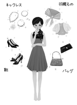 norimaki (norimaki6514)さんのパーティードレスを着た女性のイラストへの提案