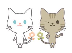 お麩 ()さんの2匹のねこのキャラクターデザインへの提案