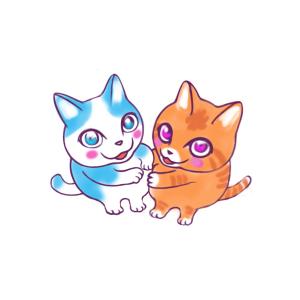 ICECUBE (MXI01121)さんの2匹のねこのキャラクターデザインへの提案