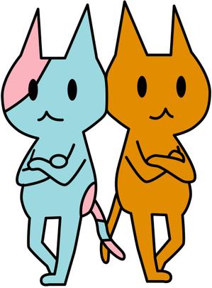 谷江市 ()さんの2匹のねこのキャラクターデザインへの提案