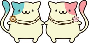 如月はじめ (Kisaragi)さんの2匹のねこのキャラクターデザインへの提案