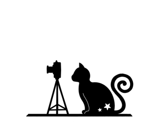 saku (boasun114)さんの名刺の挿絵　猫とカメラのシルエットイラストへの提案
