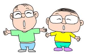 佐竹　昌利 (satake3)さんのゆるキャラ人物イラスト2名分への提案