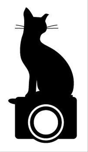 conny (satomix_cafe)さんの名刺の挿絵　猫とカメラのシルエットイラストへの提案