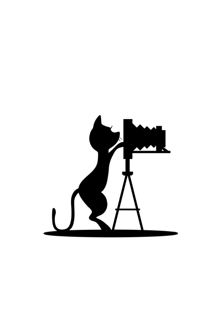 Yellow Frogさんの事例 実績 提案 名刺の挿絵 猫とカメラのシルエットイラスト Yurie0926様 クラウドソーシング ランサーズ