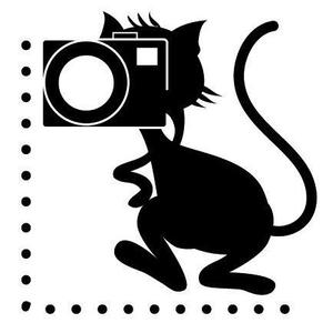 kazu_pyon ()さんの名刺の挿絵　猫とカメラのシルエットイラストへの提案