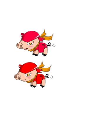 ユキノスケ (yukinosuke98)さんのドライブ×豚（ブー）を組み合わせたイメージキャラクター「ドライブゥ」のキャラクターデザインへの提案