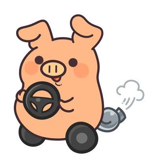 福留 和 (nono1211)さんのドライブ×豚（ブー）を組み合わせたイメージキャラクター「ドライブゥ」のキャラクターデザインへの提案