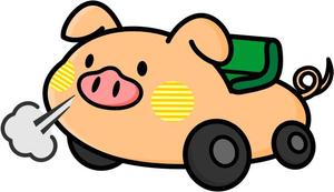 parizon ()さんのドライブ×豚（ブー）を組み合わせたイメージキャラクター「ドライブゥ」のキャラクターデザインへの提案