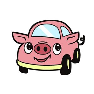 モリ　メメ (MoriMm)さんのドライブ×豚（ブー）を組み合わせたイメージキャラクター「ドライブゥ」のキャラクターデザインへの提案