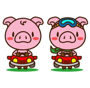 koutasworld  (koutasworld)さんのドライブ×豚（ブー）を組み合わせたイメージキャラクター「ドライブゥ」のキャラクターデザインへの提案