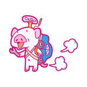 明太女子浮遊 (ondama)さんのドライブ×豚（ブー）を組み合わせたイメージキャラクター「ドライブゥ」のキャラクターデザインへの提案