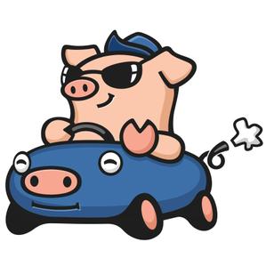 ji-cyan (ji-cyan)さんのドライブ×豚（ブー）を組み合わせたイメージキャラクター「ドライブゥ」のキャラクターデザインへの提案