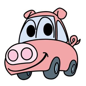 サトウヒデトシ (hidetoshi310)さんのドライブ×豚（ブー）を組み合わせたイメージキャラクター「ドライブゥ」のキャラクターデザインへの提案