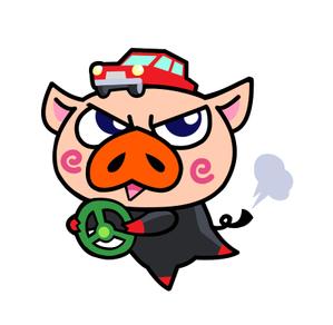 新井淳也 (junboy2114)さんのドライブ×豚（ブー）を組み合わせたイメージキャラクター「ドライブゥ」のキャラクターデザインへの提案
