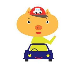 hiro_design ()さんのドライブ×豚（ブー）を組み合わせたイメージキャラクター「ドライブゥ」のキャラクターデザインへの提案