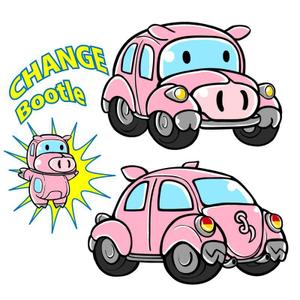 bokoboko (bokoboko729)さんのドライブ×豚（ブー）を組み合わせたイメージキャラクター「ドライブゥ」のキャラクターデザインへの提案