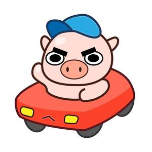 カラクリデザイン (colcre-design)さんのドライブ×豚（ブー）を組み合わせたイメージキャラクター「ドライブゥ」のキャラクターデザインへの提案