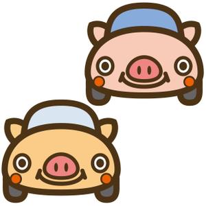 THE_watanabakery (the_watanabakery)さんのドライブ×豚（ブー）を組み合わせたイメージキャラクター「ドライブゥ」のキャラクターデザインへの提案