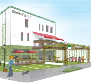 シブヤの九官鳥 (shibu9)さんの住宅兼店舗ビルの緑化をテーマにした外観パースへの提案