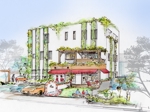 AKI-design (akidesign)さんの住宅兼店舗ビルの緑化をテーマにした外観パースへの提案