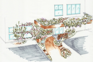 ぬまっし (sassy_n)さんの住宅兼店舗ビルの緑化をテーマにした外観パースへの提案